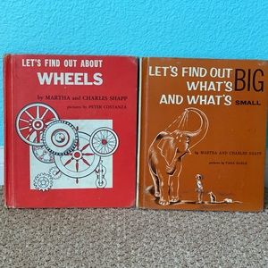 Vintage 60s childrens books / wheels / big and small / martha and charles shapp